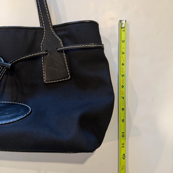 Tod’s Black Nylon Leather Trim Tote Bag Designer Luxury Shoulder Bag - Picture 7 of 12